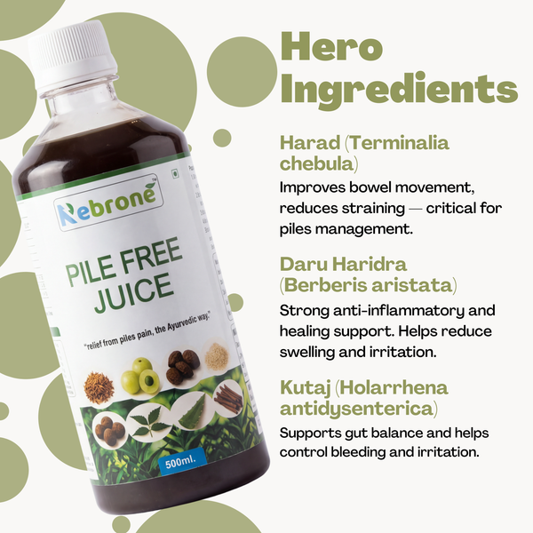 Rebrone Pile Free Juice Ayurvedic Support for Piles Care (500 ml)